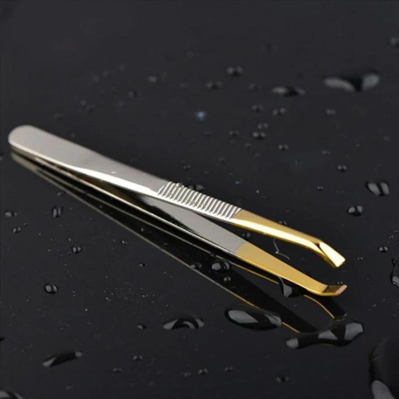 Women's Stainless Steel Slant Tip Eyebrow Tweezers for Hair Removal