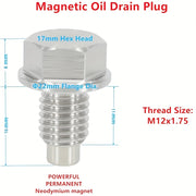 Magnetic Stainless Steel Oil Drain Plug with Red Copper Washer Gasket Replacement