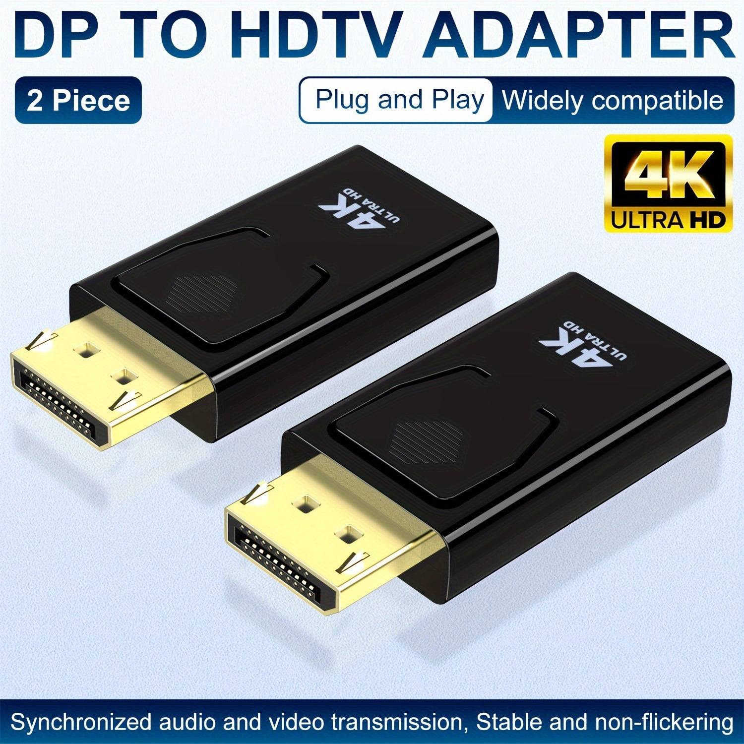 DisplayPort to HDTV Converter 4K Male to Female High-Resolution Adapter