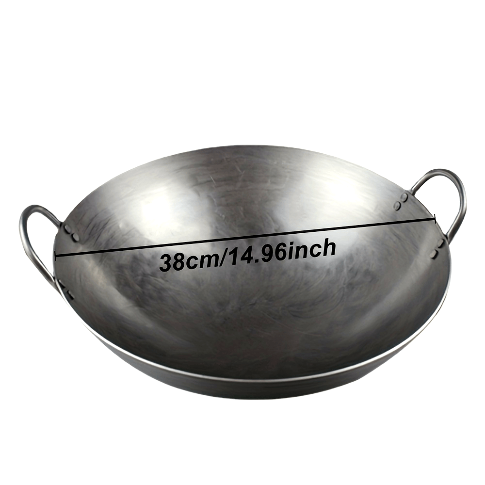 Cast Iron Wok 34-38cm Deep Frying Pan for Electric Stovetops Gift