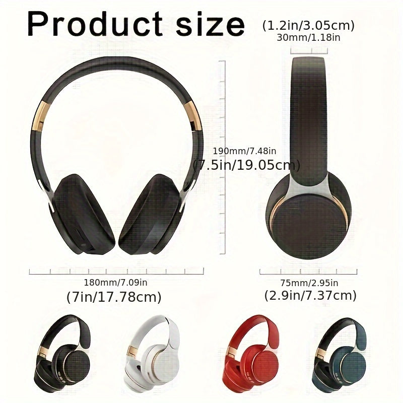 Wireless Over-Ear Headphones Black Blue LED High-Definition Sound Long Battery Life Adjustable Portable