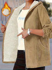 Kattalar uchun katta o'lchamli polyester kaput, cho'ntaklar bilan, kuz va qish uchun