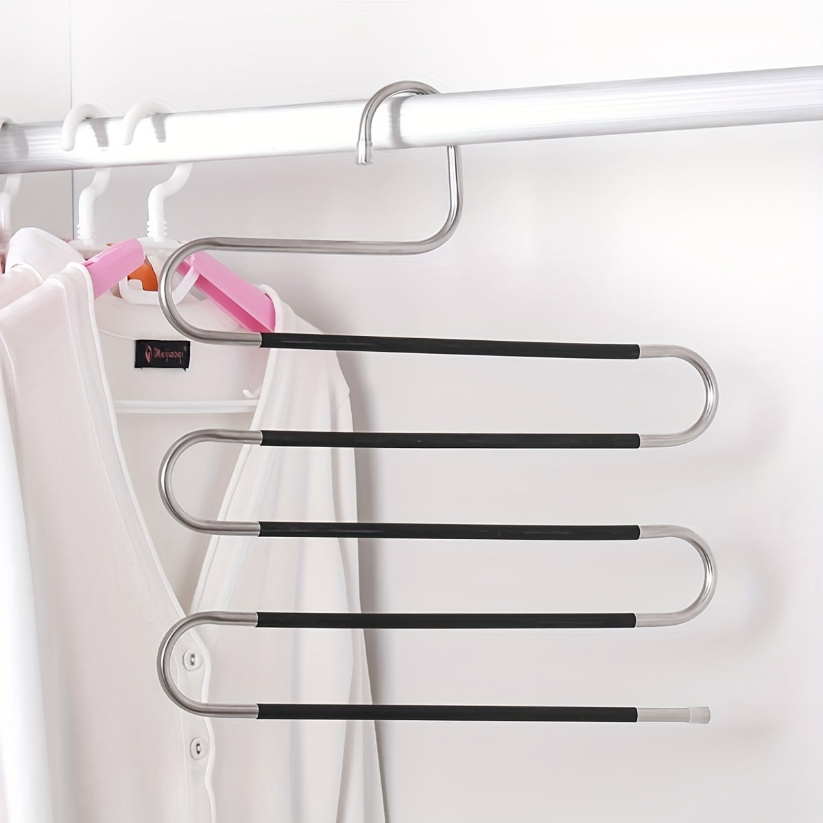 5-Layer Stainless Steel Non-Slip Pants Hanger Set for Home 36.98cm