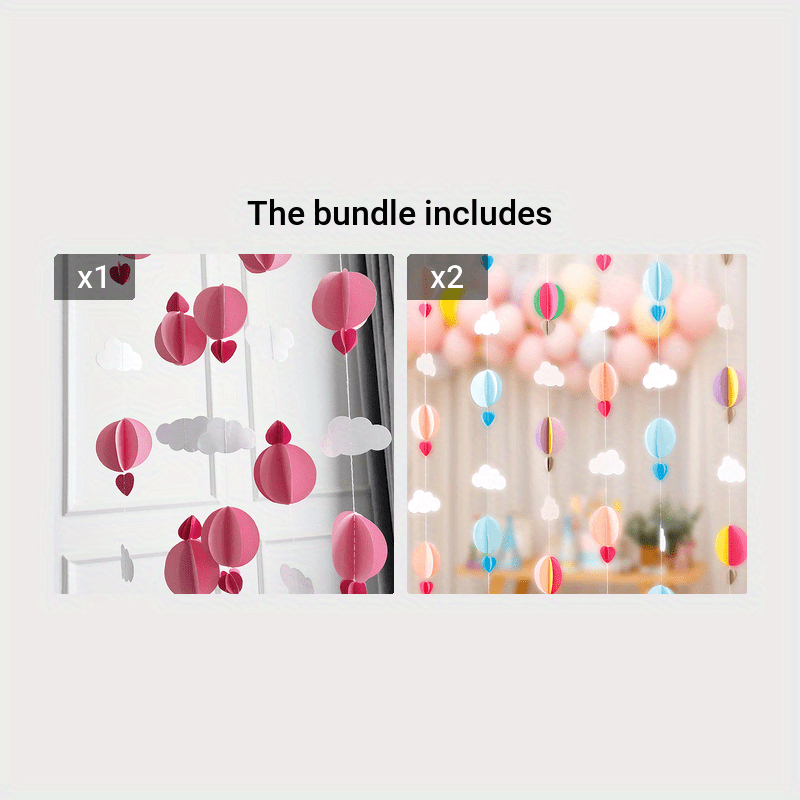 Decoración de pared con corazón de papel 3D, nube y flor para el hogar