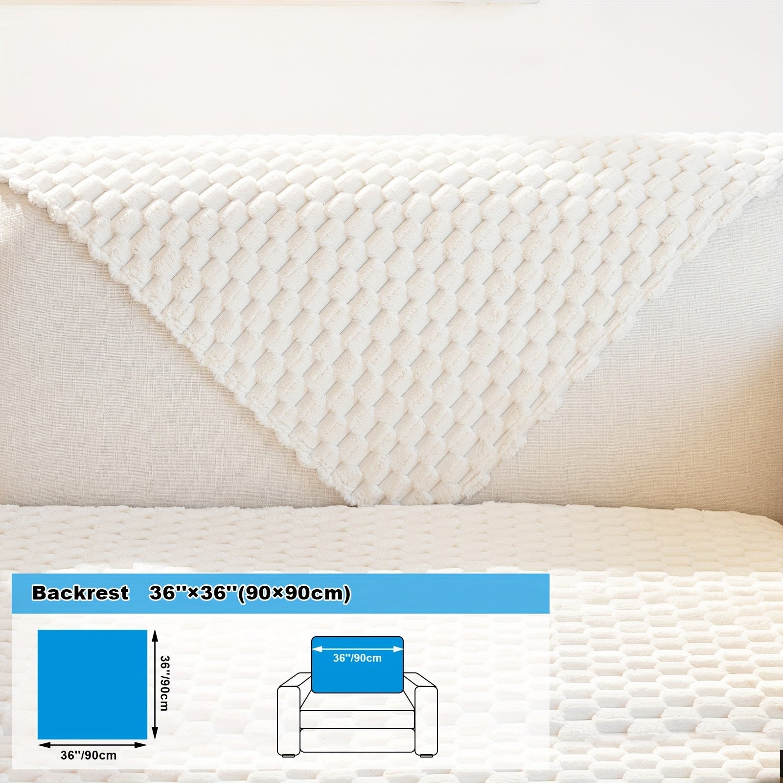 Velvet Sofa Cover Non-Slip Pet-Friendly Thick Furniture Slipcover for Armchairs and Sectionals