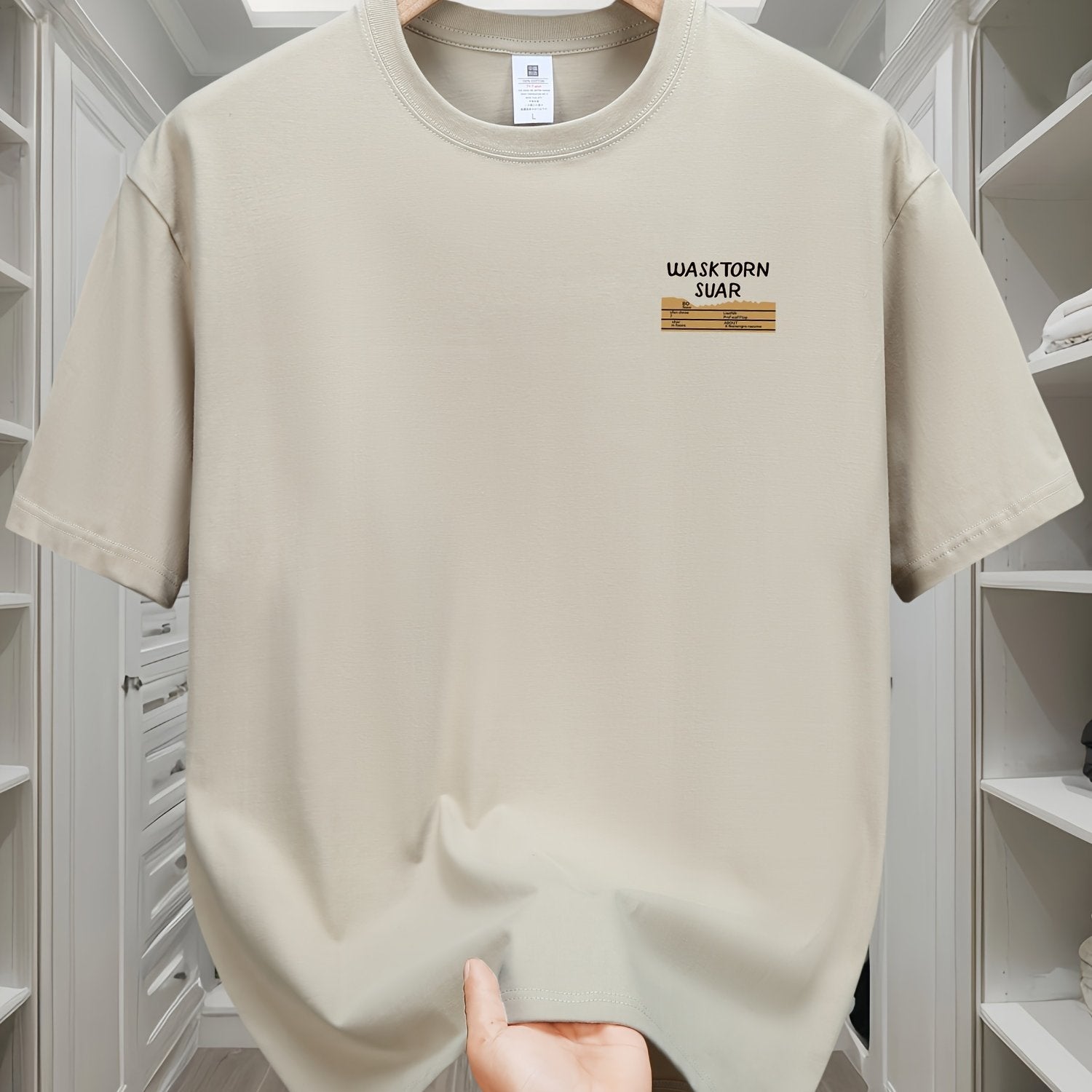 Camiseta casual de algodón con estampado gráfico para hombre, cuello redondo, manga corta, ropa de verano para exteriores