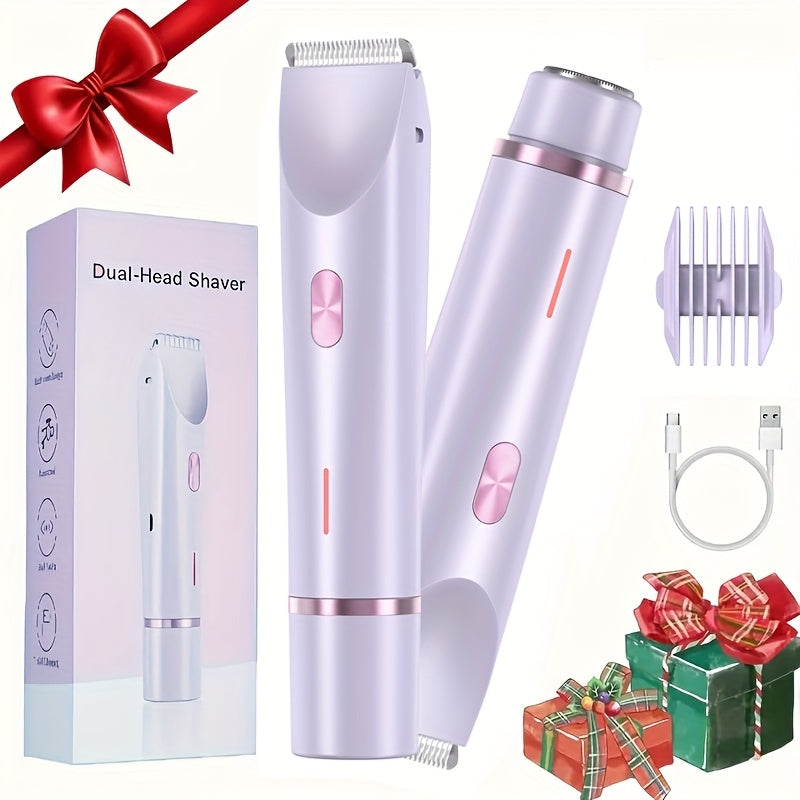 Women's Electric Shaver Wet Dry Travel Dual-Head Rechargeable Stainless Steel