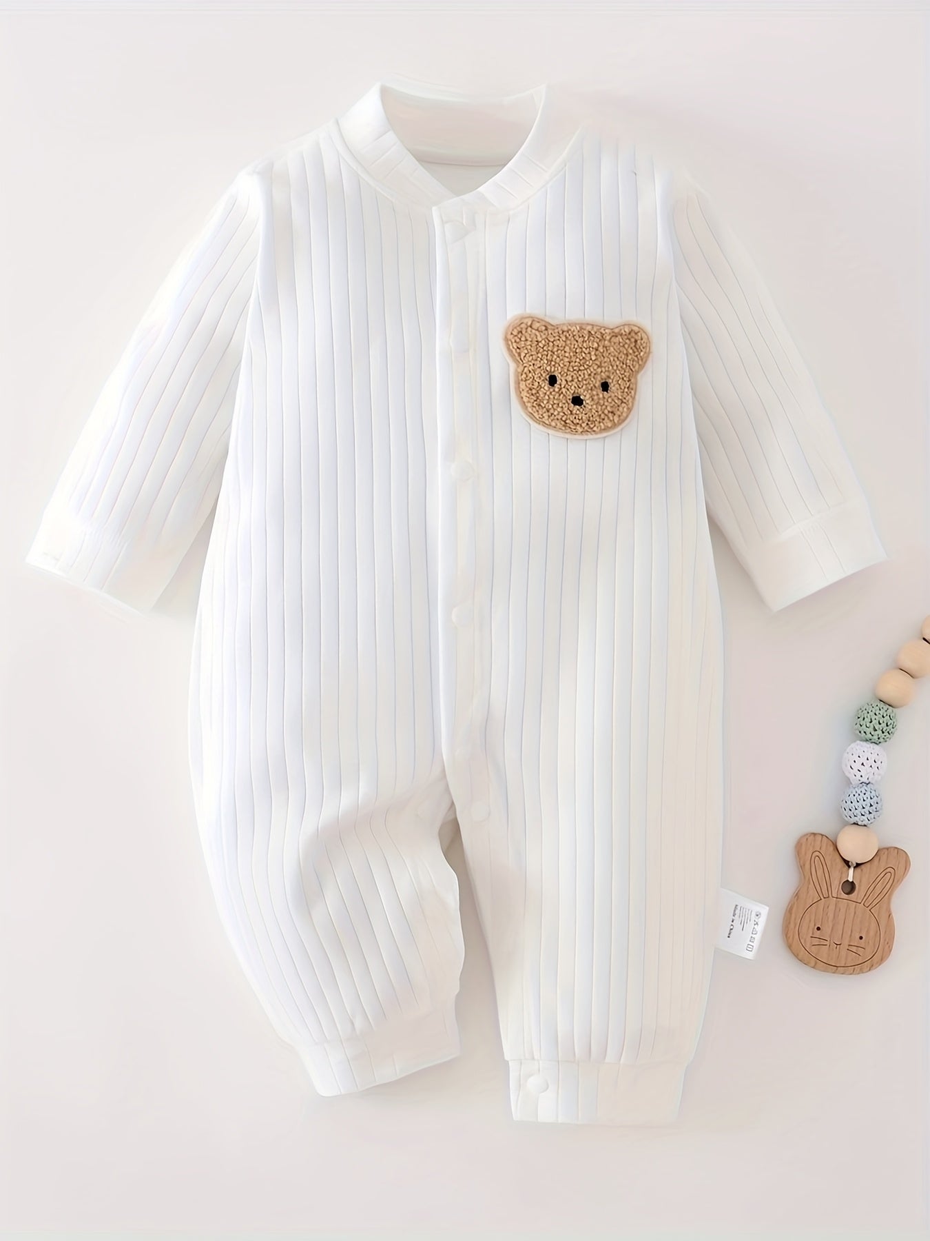 Baby Cotton Teddy Bear Romper for Infants Long Sleeve All-Season Kid's One-Piece