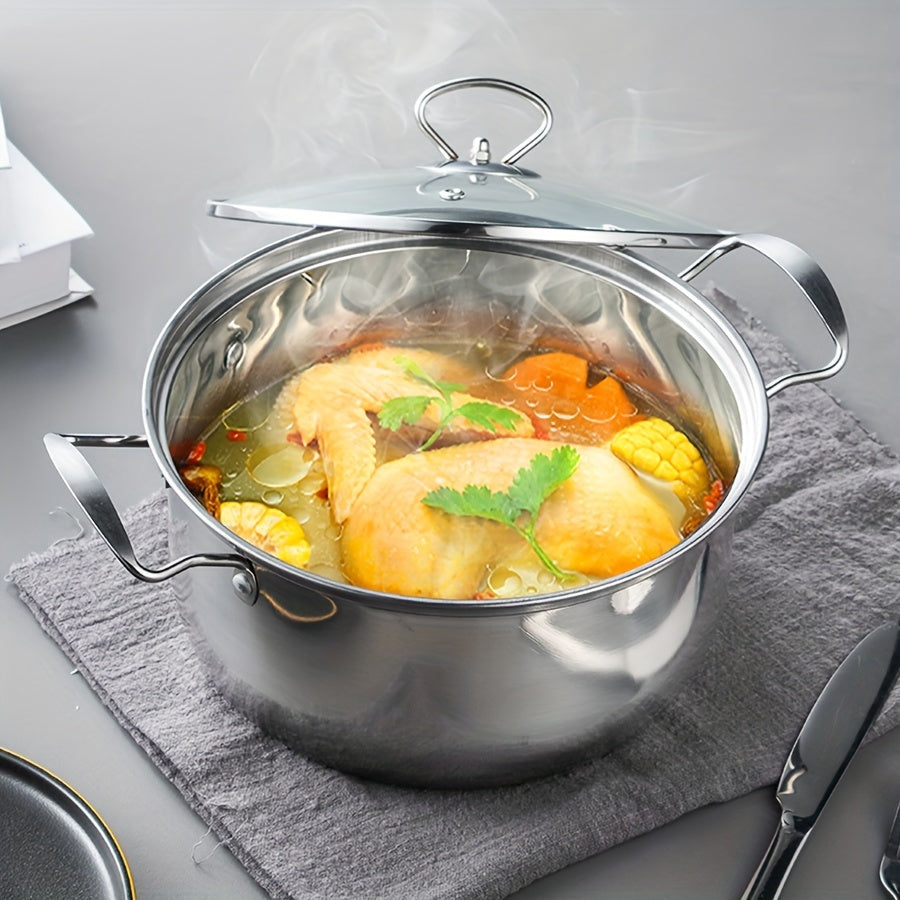 10-Donali zanglamaydigan po'latdan tayyorlangan idishlar to'plami, qozonlar va qopqog'lar bilan, 16cm-24cm