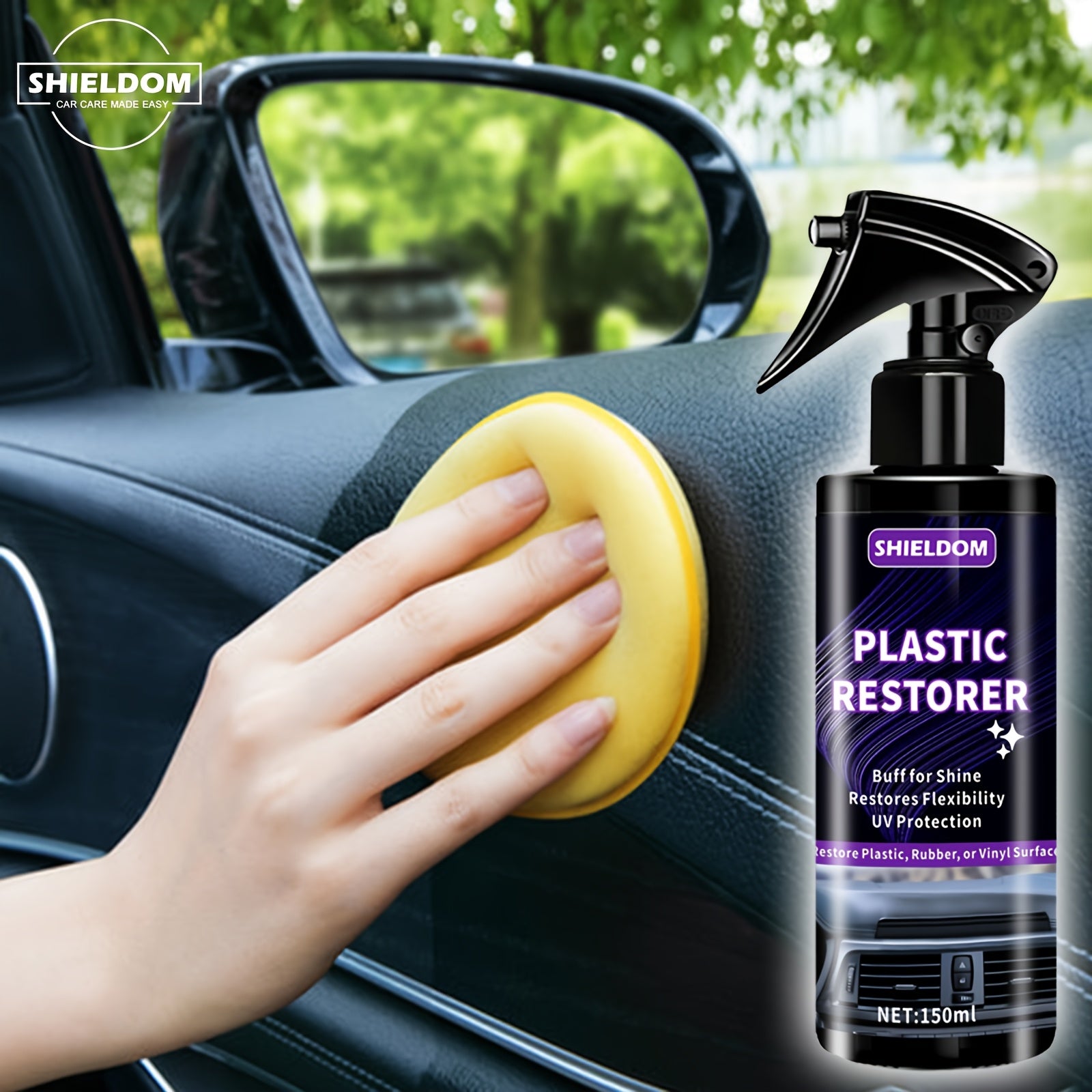 Plastic Restorer Spray for Car Interior Dashboard and Seat Cleaning 5oz