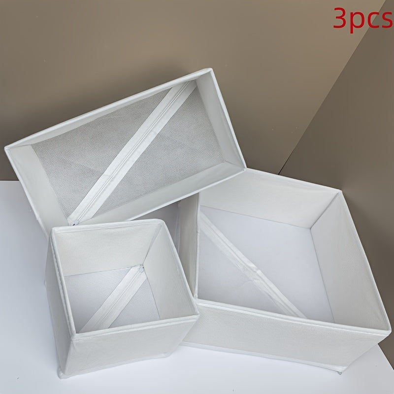 6 ta polyester shkaf tashkilotchilari to'plami, paypoq, ichki kiyim va kichik buyumlar uchun, yig'iladigan saqlash qutilari