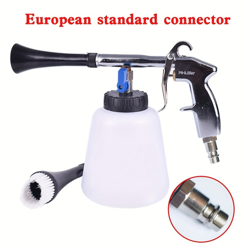 High-Pressure Car Interior Cleaning Gun with Brush and Pneumatic Dust Blower
