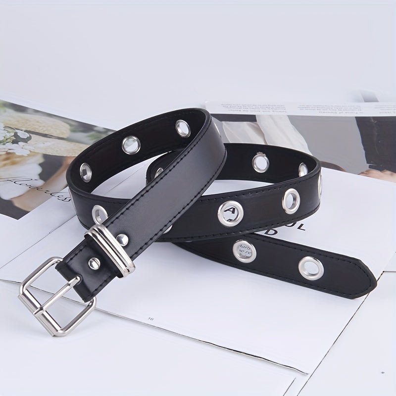 Gotik ayollar kiyimlari uchun kamar, ajraladigan zanjirli tassel bilan, rivet bilan ta'minlangan qora PU punk uslubidagi belbog'