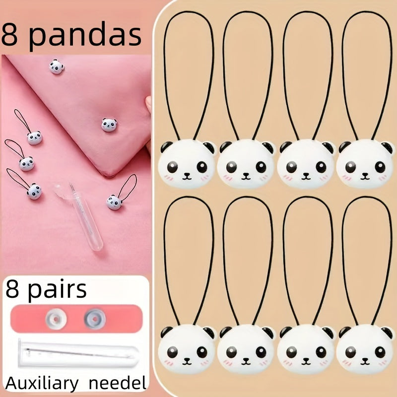 Black Panda Bedding Clamp No Needle Design for Sleeping Comfort Cute Home Bedding Accessory