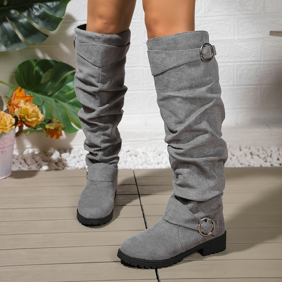 Women's Thick Heel Elegant Boots Leather Stylish Footwear