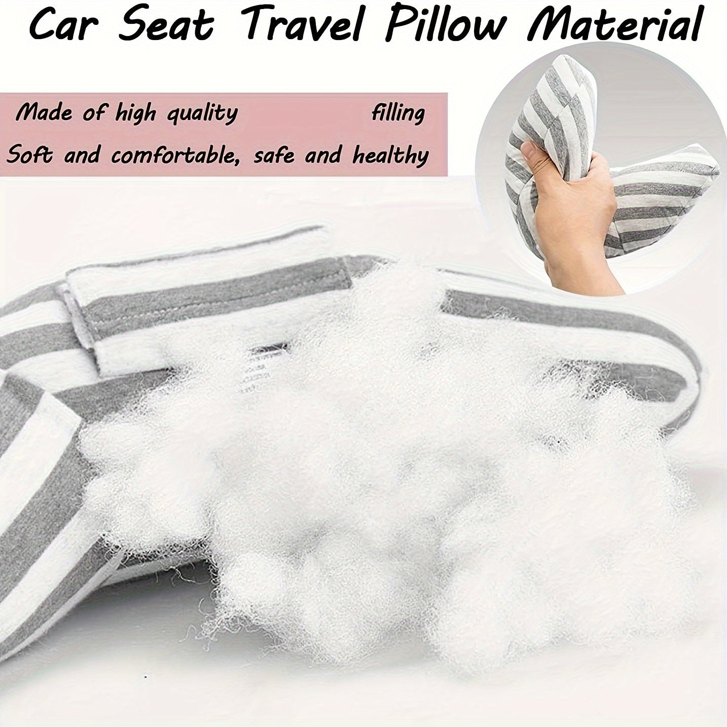 Children's Grey Neck Support Cushion for Car Seat Belts and Travel