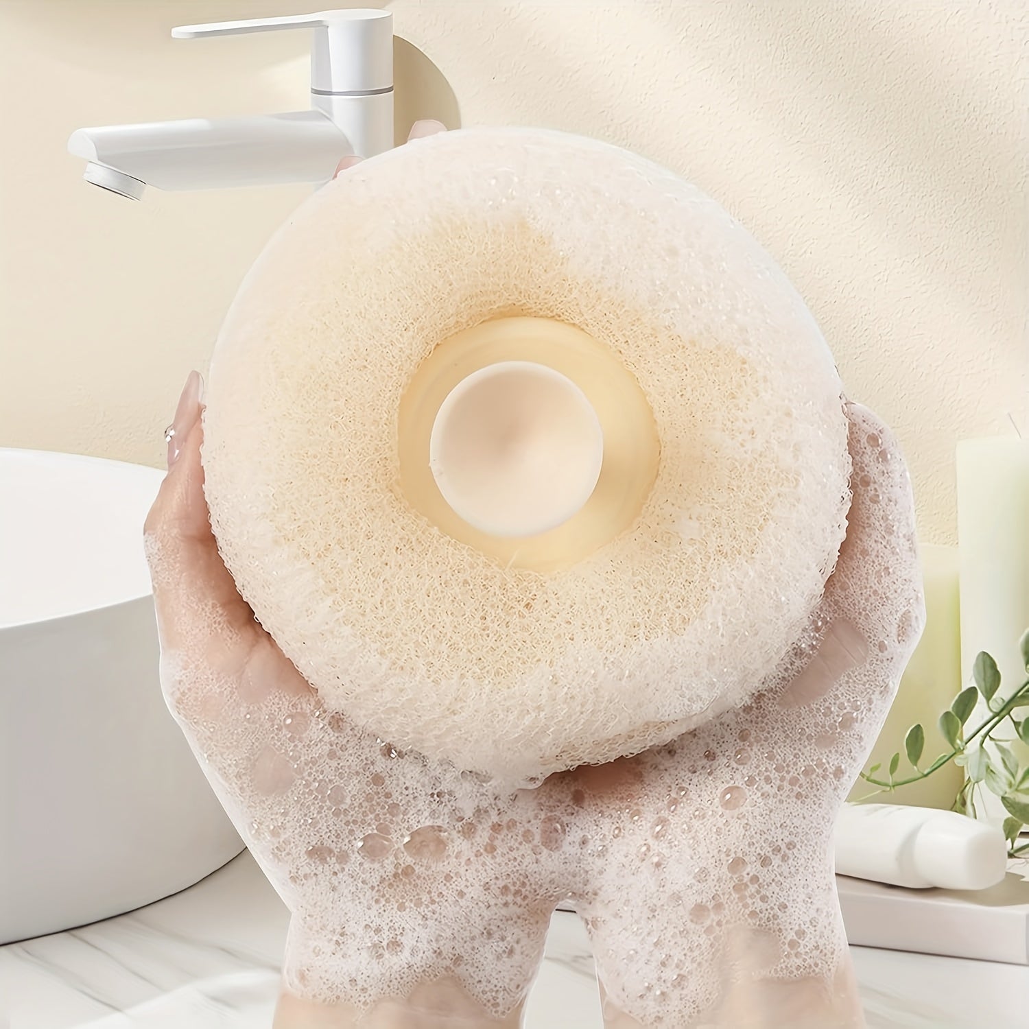Unisex Exfoliating Shower Brush Wall Mount with Suction Cup Spa Bath Scrubber