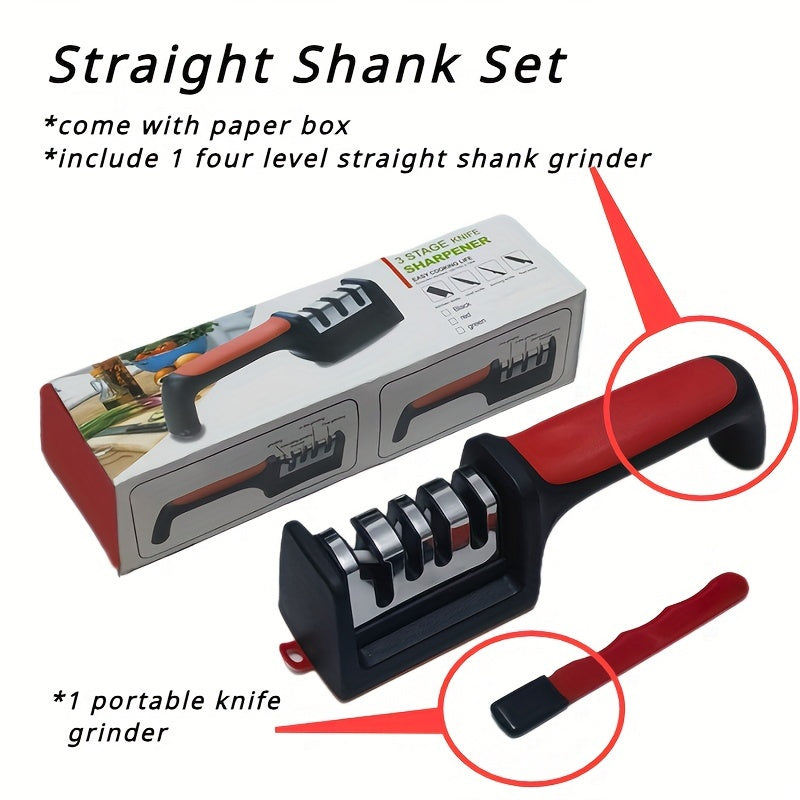 Manual Knife Sharpener with 4 Stages, Portable, Easy to Use