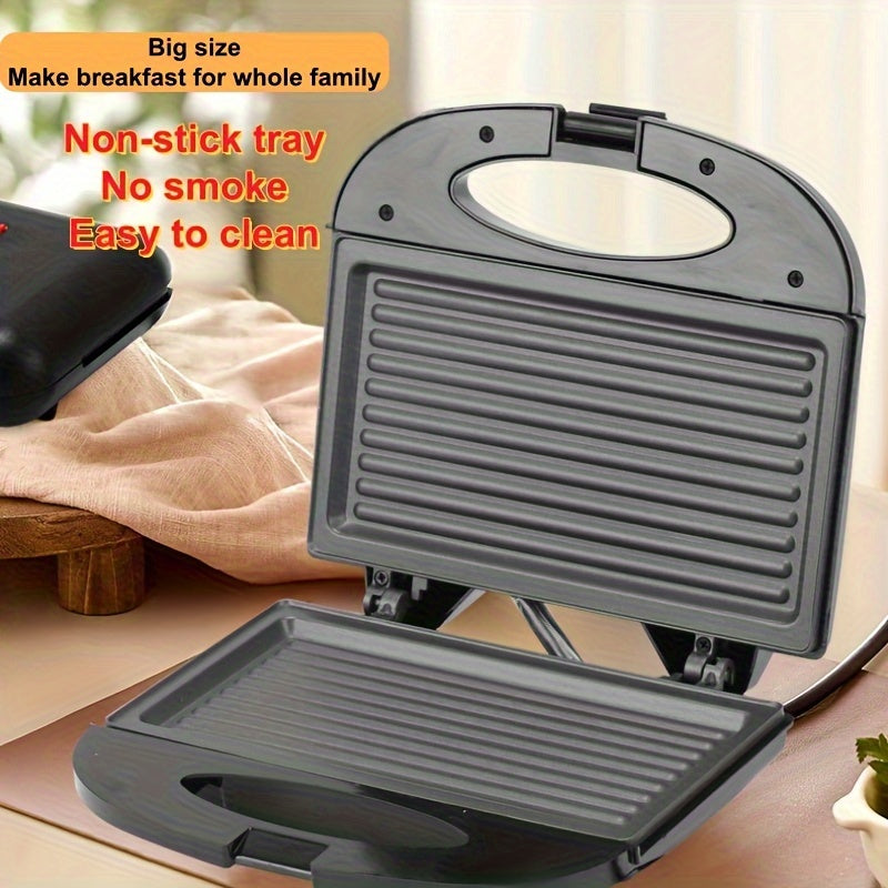 European 3-in-1 Sandwich Maker Non-Stick Grill with Quick Heat 1000W Portable