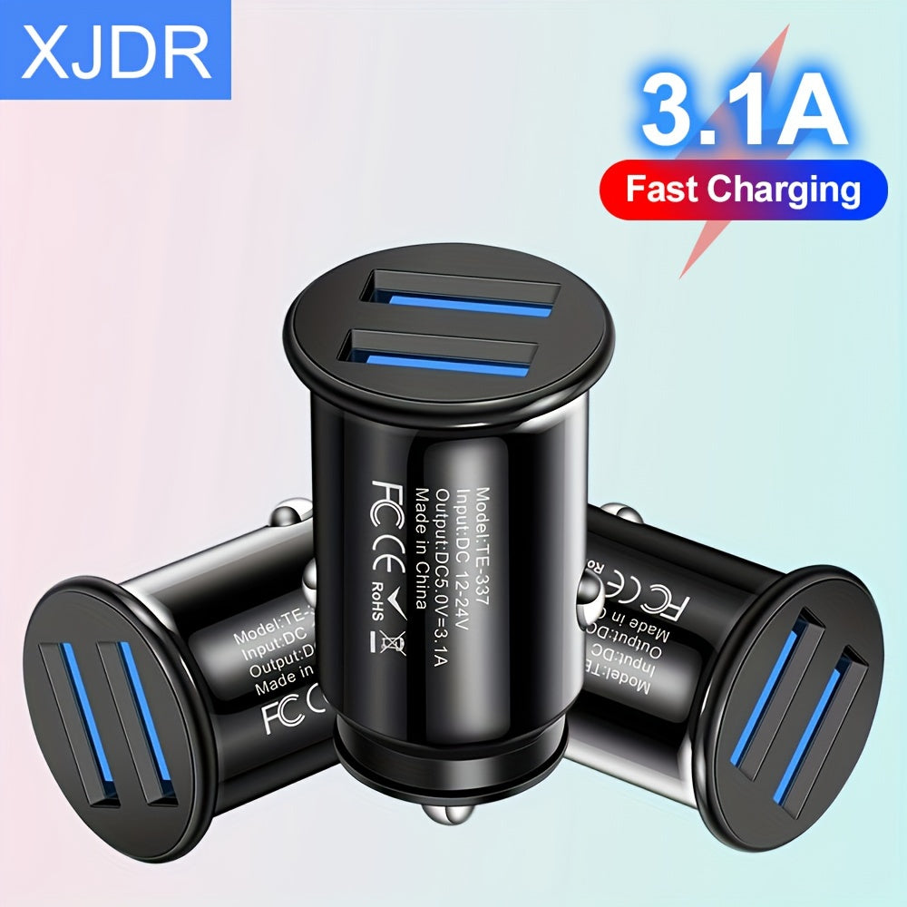 Mini USB Car Charger 2 Ports Fast Charging Adapter for Phones and Devices