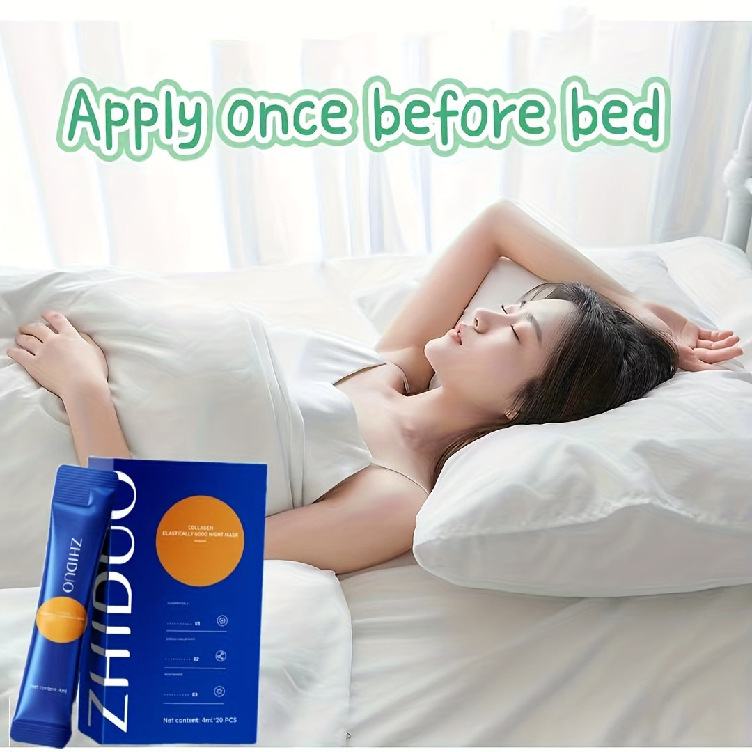 Ночной коллагеновая маска для сна 20 шт. Увлажняющая, увлажняющая, дорожный набор