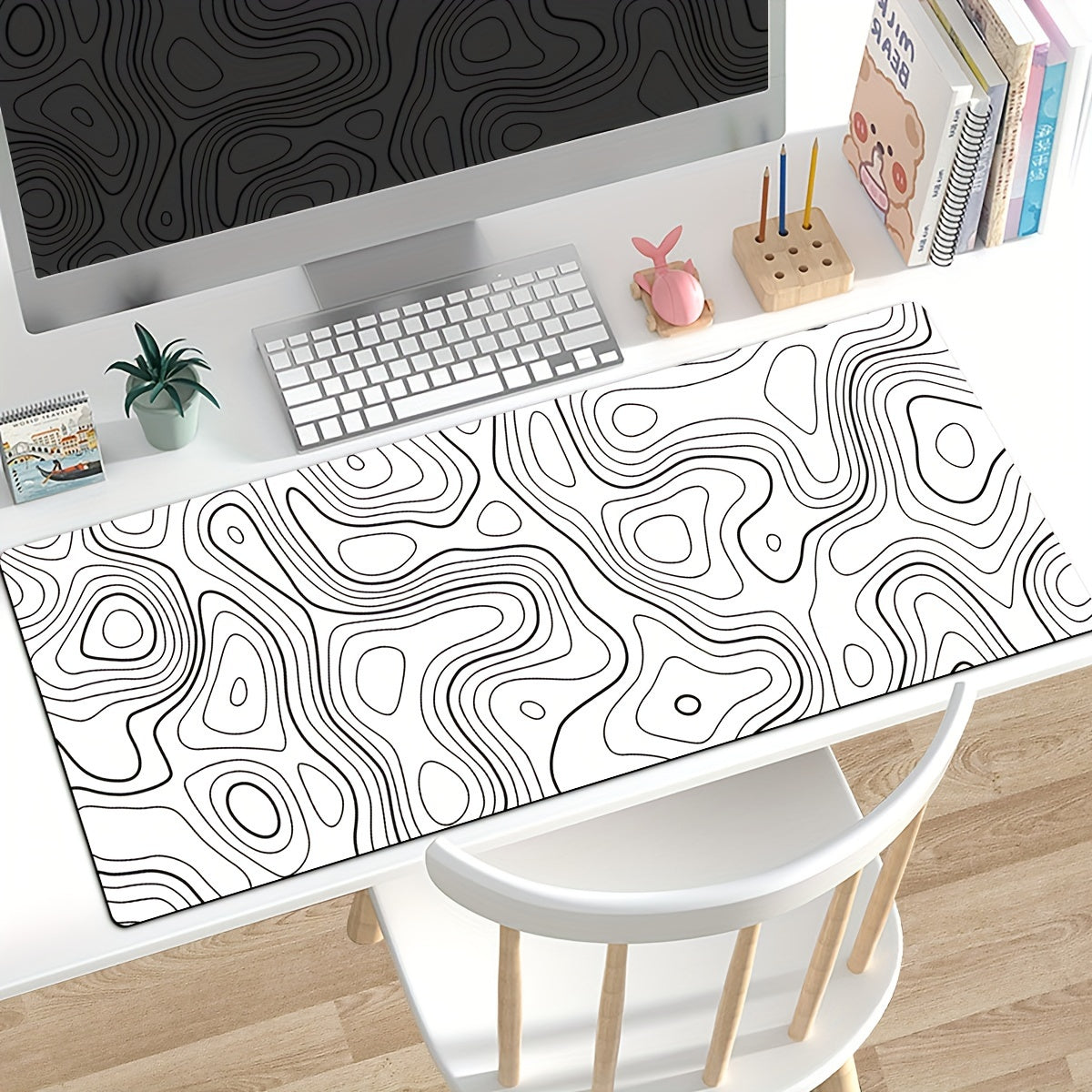 Large Multicolour Topographic Contour Gaming Mouse Pad Non-Slip Stitched Edge Various Sizes
