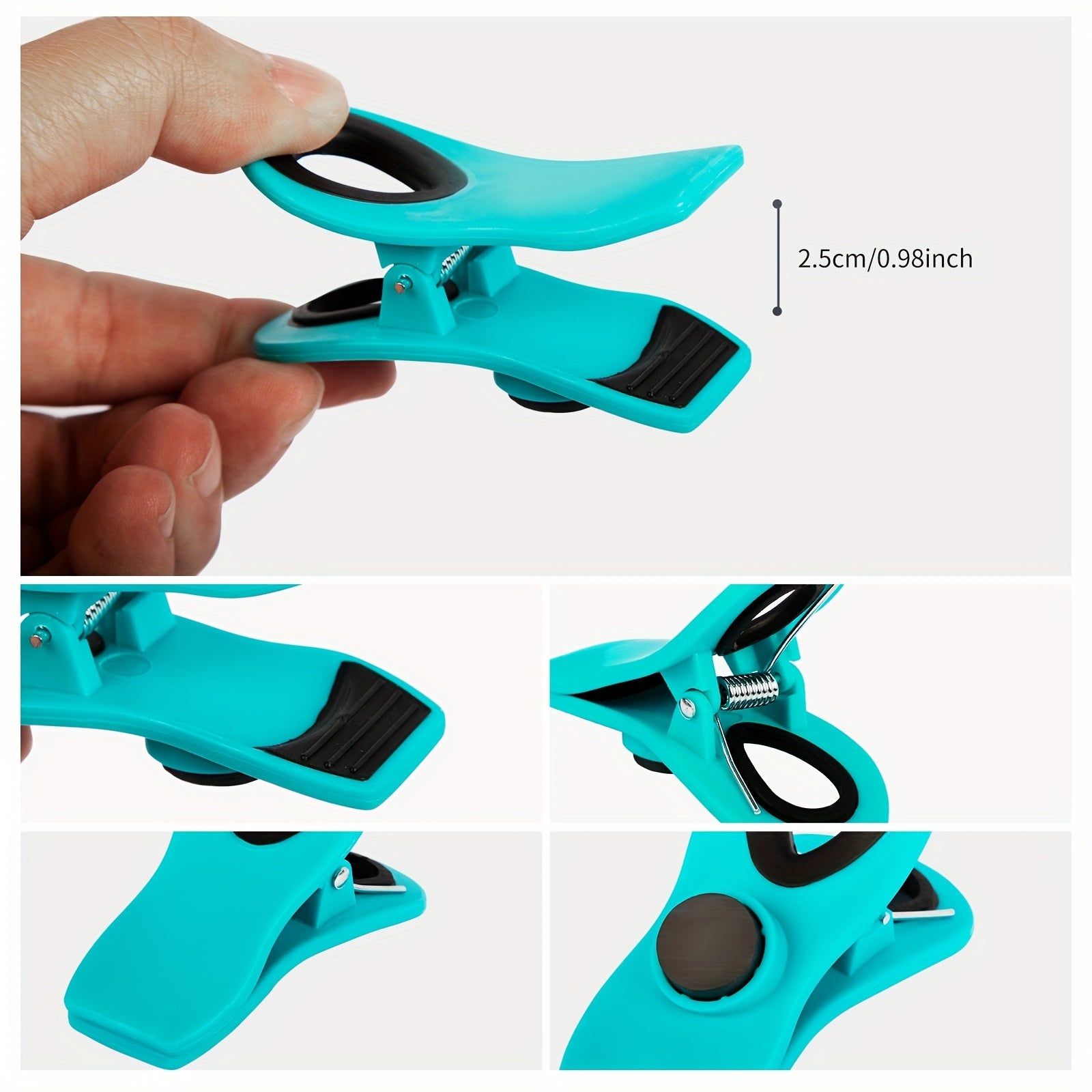 6/10/12 dona oziq-ovqat sumkasi yopish kliplari magnitli muzlatgich saqlash uchun qayta ishlatiladigan havo o'tkazmaydigan oshxona tashkilotchilari