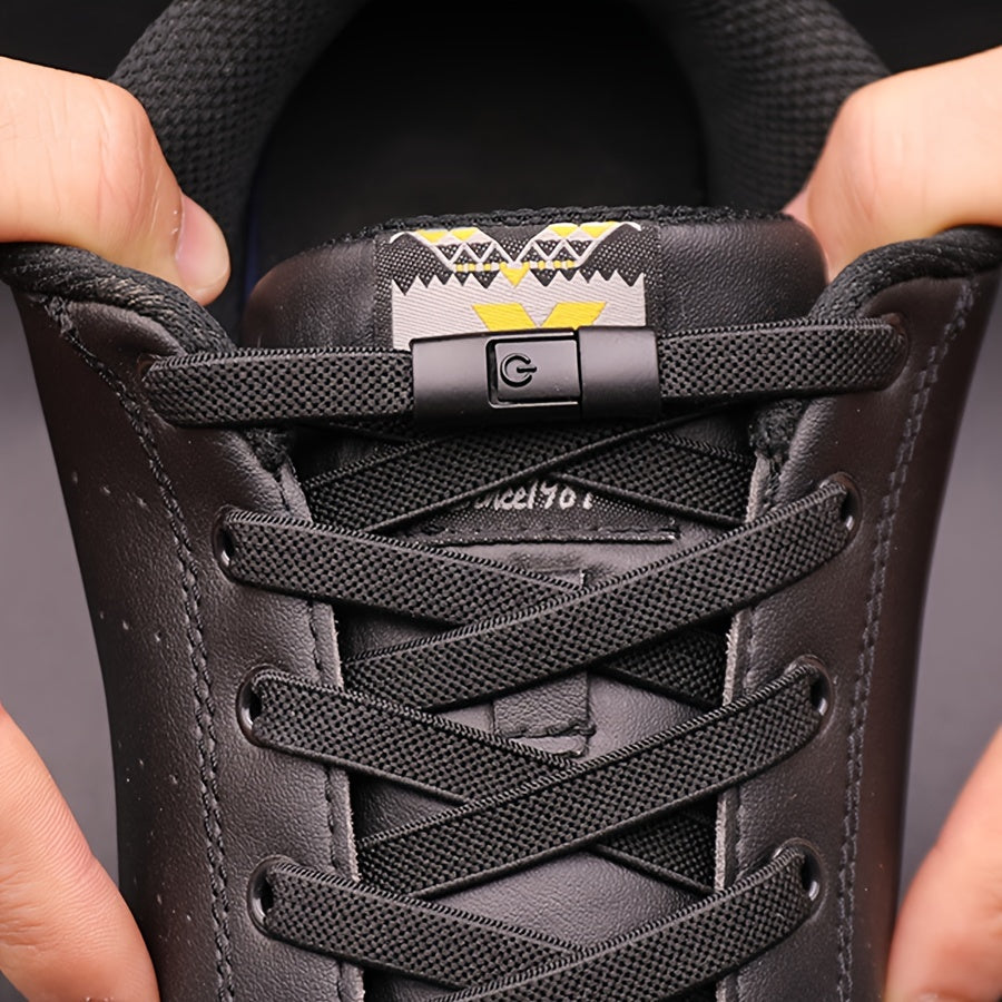 Unisex Spandex No-Tie Elastic Shoelaces Quick-Release Athletic Shoe Laces
