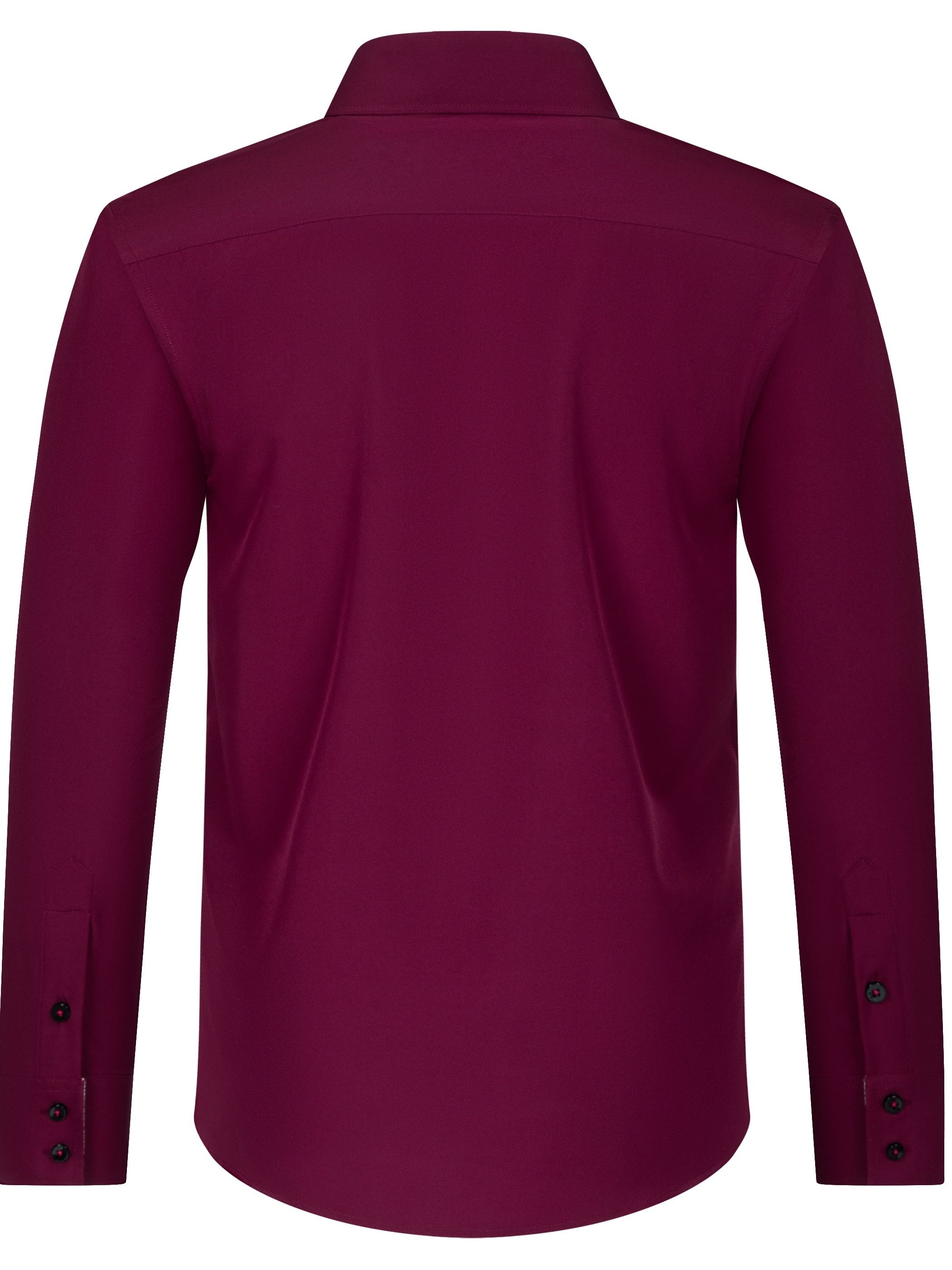 Men's Light Blue Long Sleeve Double Breasted Shirt with Floral Cuffs Polyester Blend