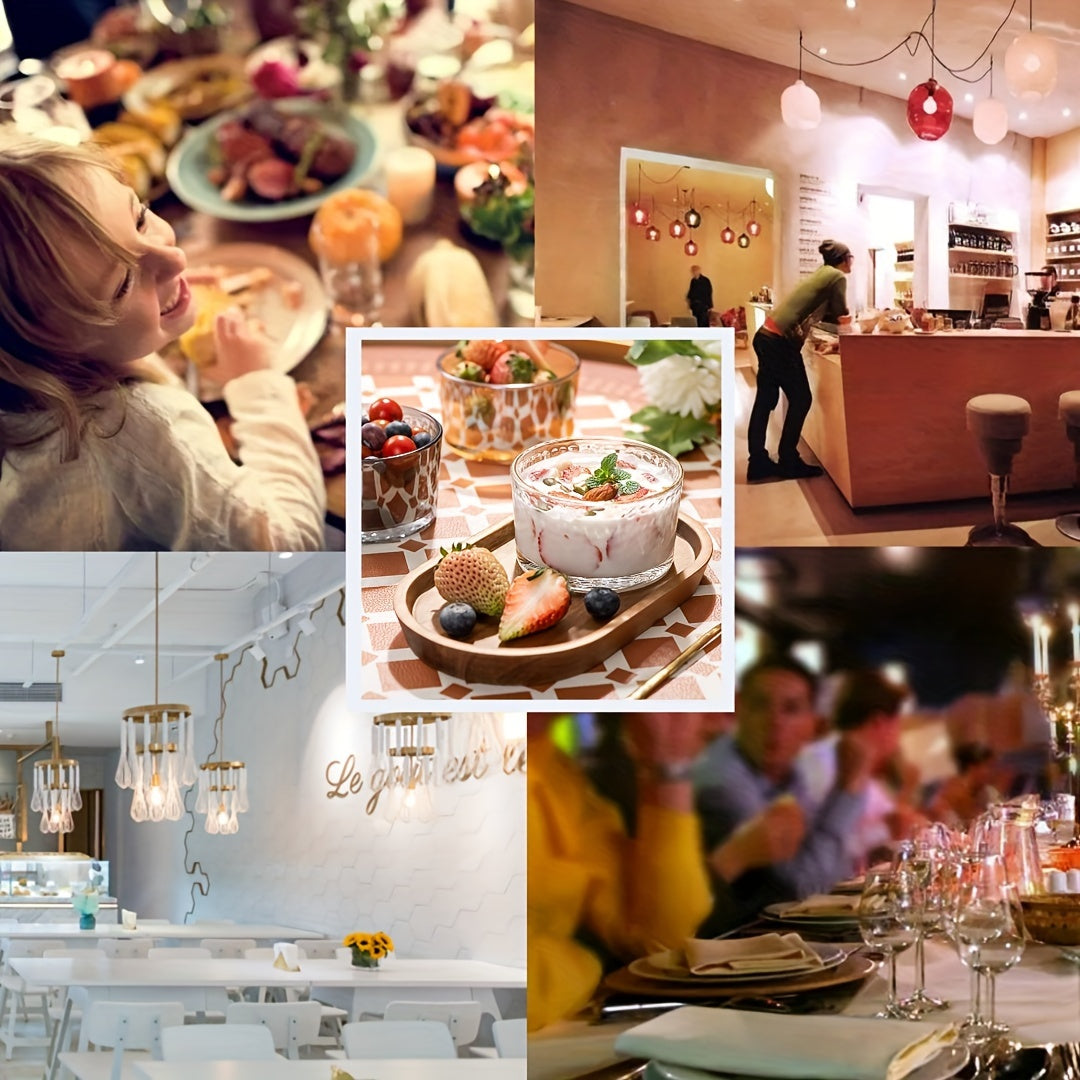 Juego de 3 cuencos de cristal para postres en diferentes tamaños para yogur, mermeladas y postres