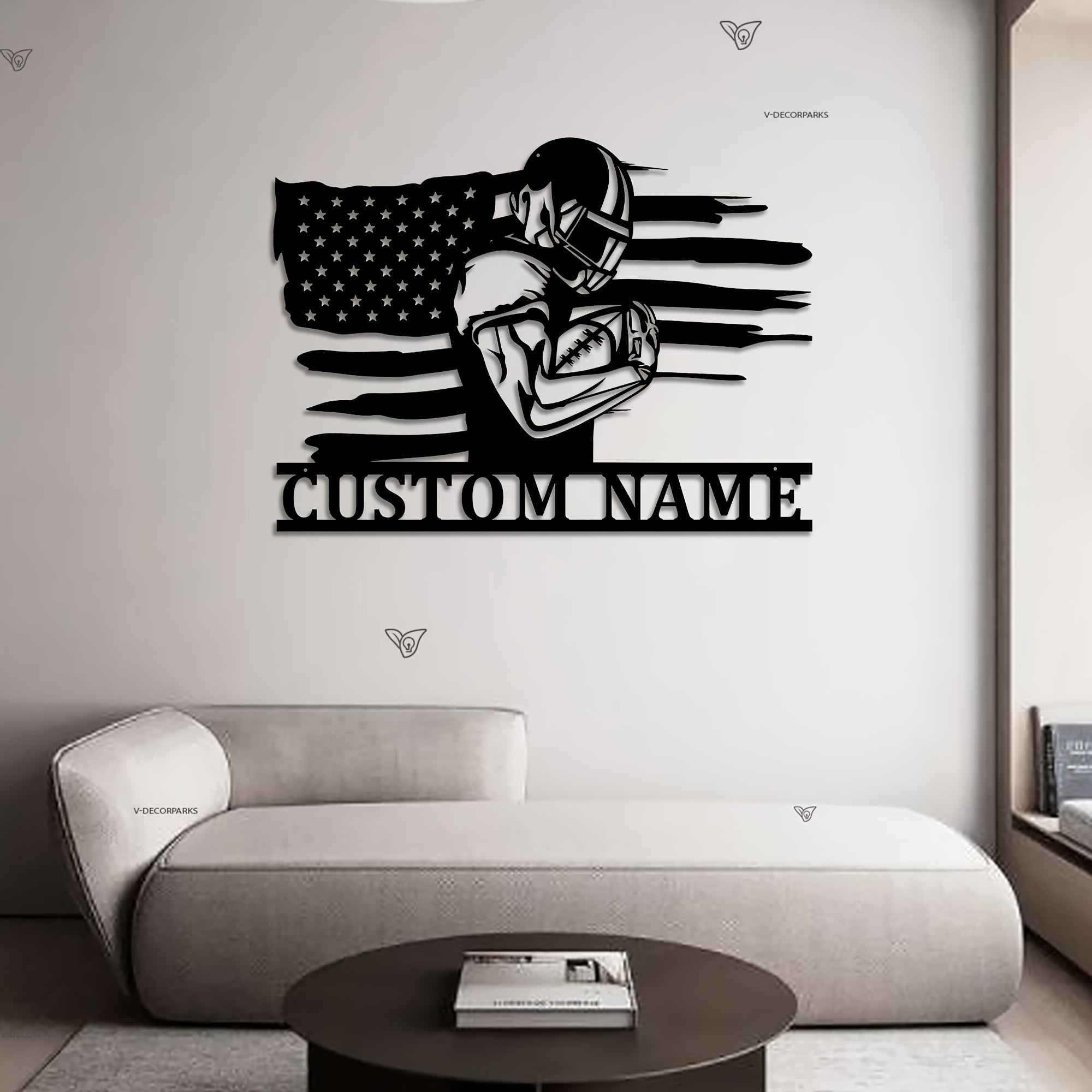 Yigitlar xonasi uchun nom bilan maxsus futbol metall belgisi yoki sovgʻa