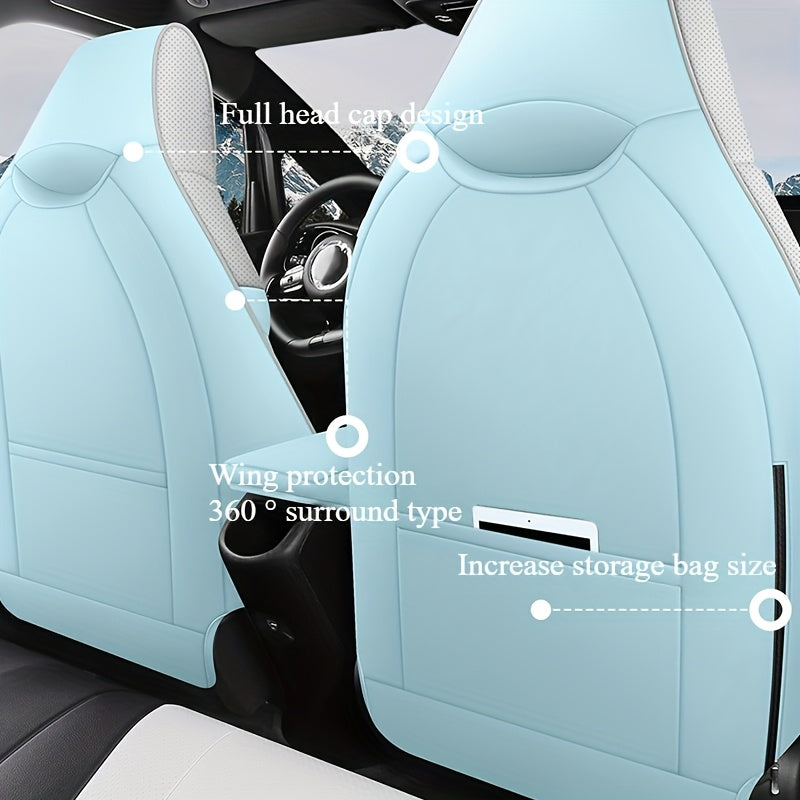 Full Set Car Seat Covers 5-Seat Synthetic Leather All-Season Protection