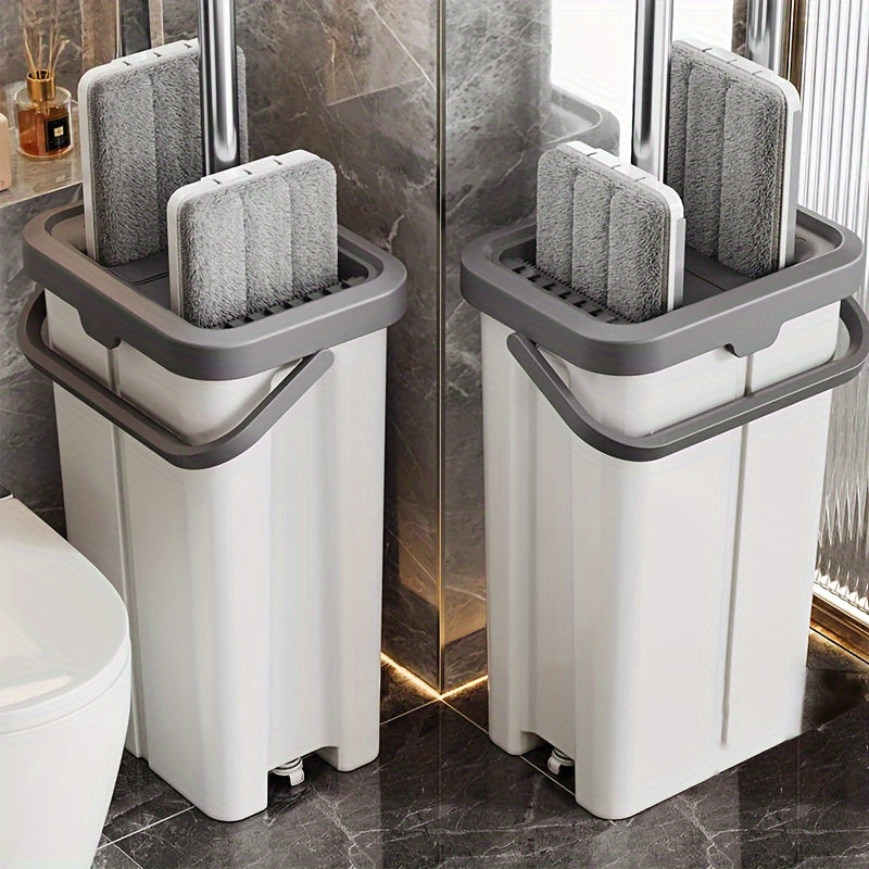 Uy tozalash uchun metall tutqichli va suv kova bilan 2-in-1 Ho'l va quruq mop to'plami