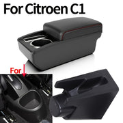 Car Armrest Box Black ABS Double-Layer Storage Cup Holder for Cars