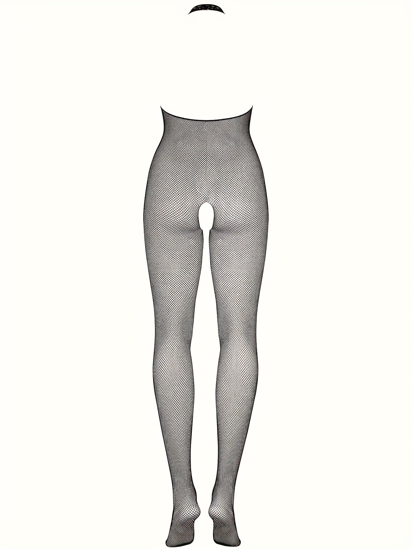 Sexy Lingerie Set with Fishnet Tights and Open-Cup Crotchless Bodysuit