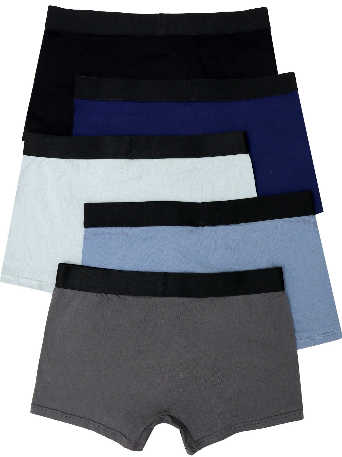 Men's Cotton Boxer Briefs Set of 5 Multicolor Shortie Underwear with Elastane