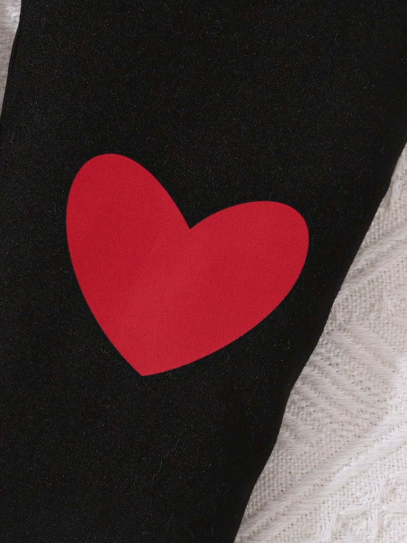 Girls' Knit Sweatshirt and Heart Print Pants Set for Fall Winter Casual