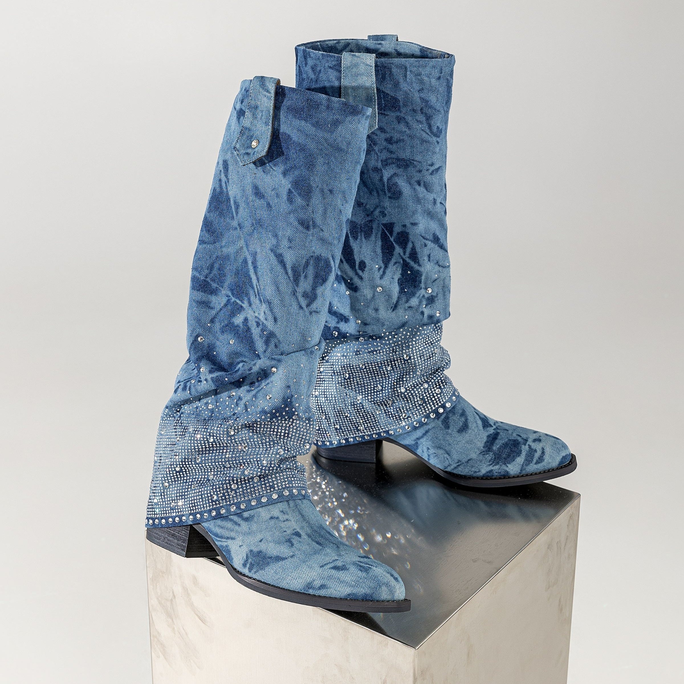 Women's Leather High-Top British Style Fashion Boots