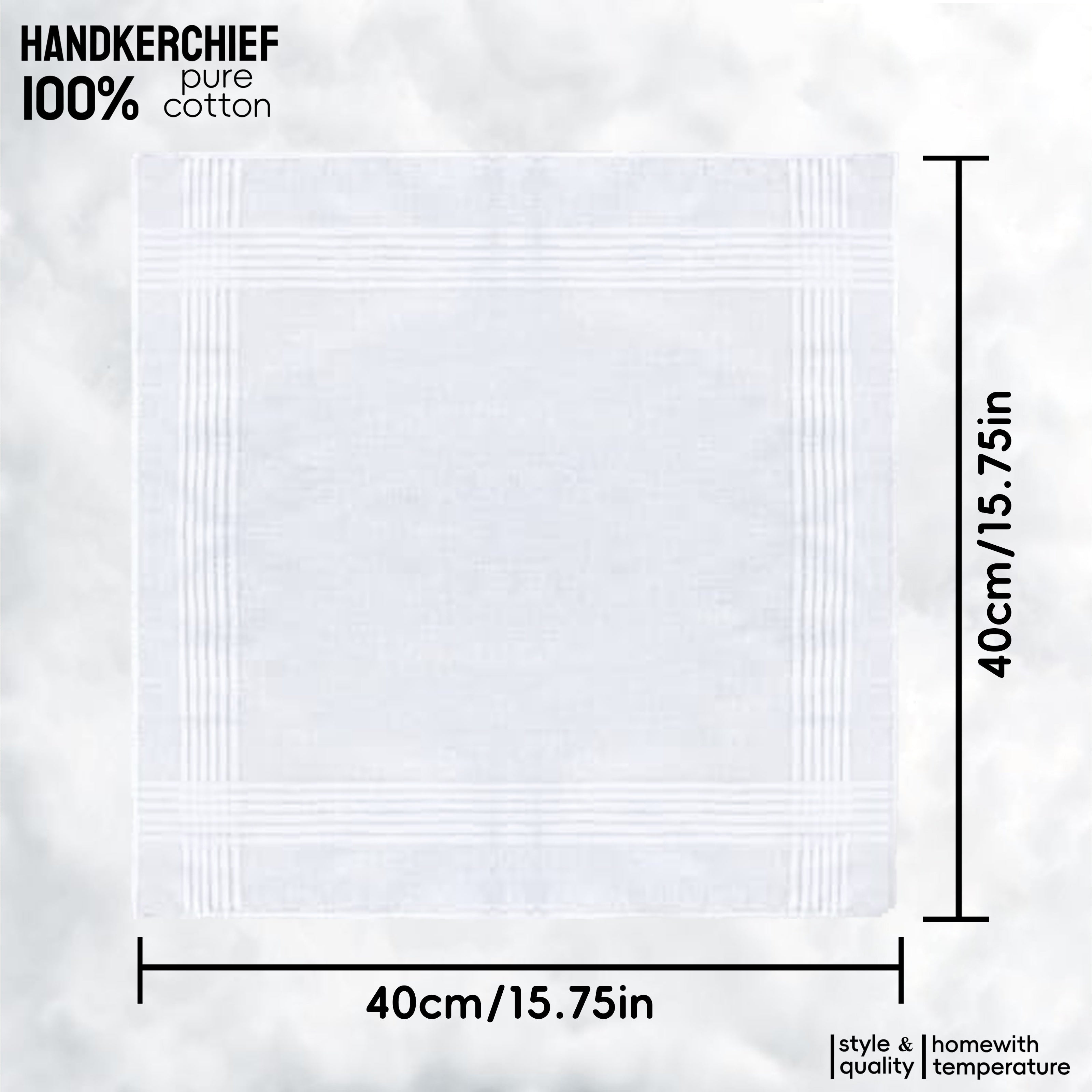 12-Pack Men's Cotton Handkerchiefs Blue and White Checkered Classic Style