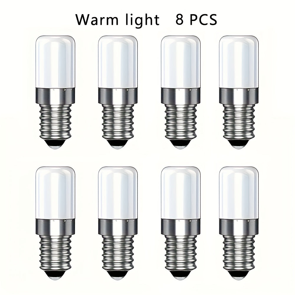 8-Pack 2W E12 LED Bulbs for Microwave Oven Refrigerator Appliance Lighting Compact Durable PE Material