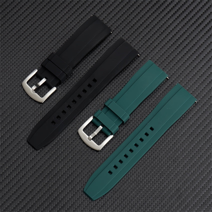 Silicone Rubber Watch Strap 20mm 22mm Quick Release Sports Watch Band in Black Green Orange Blue