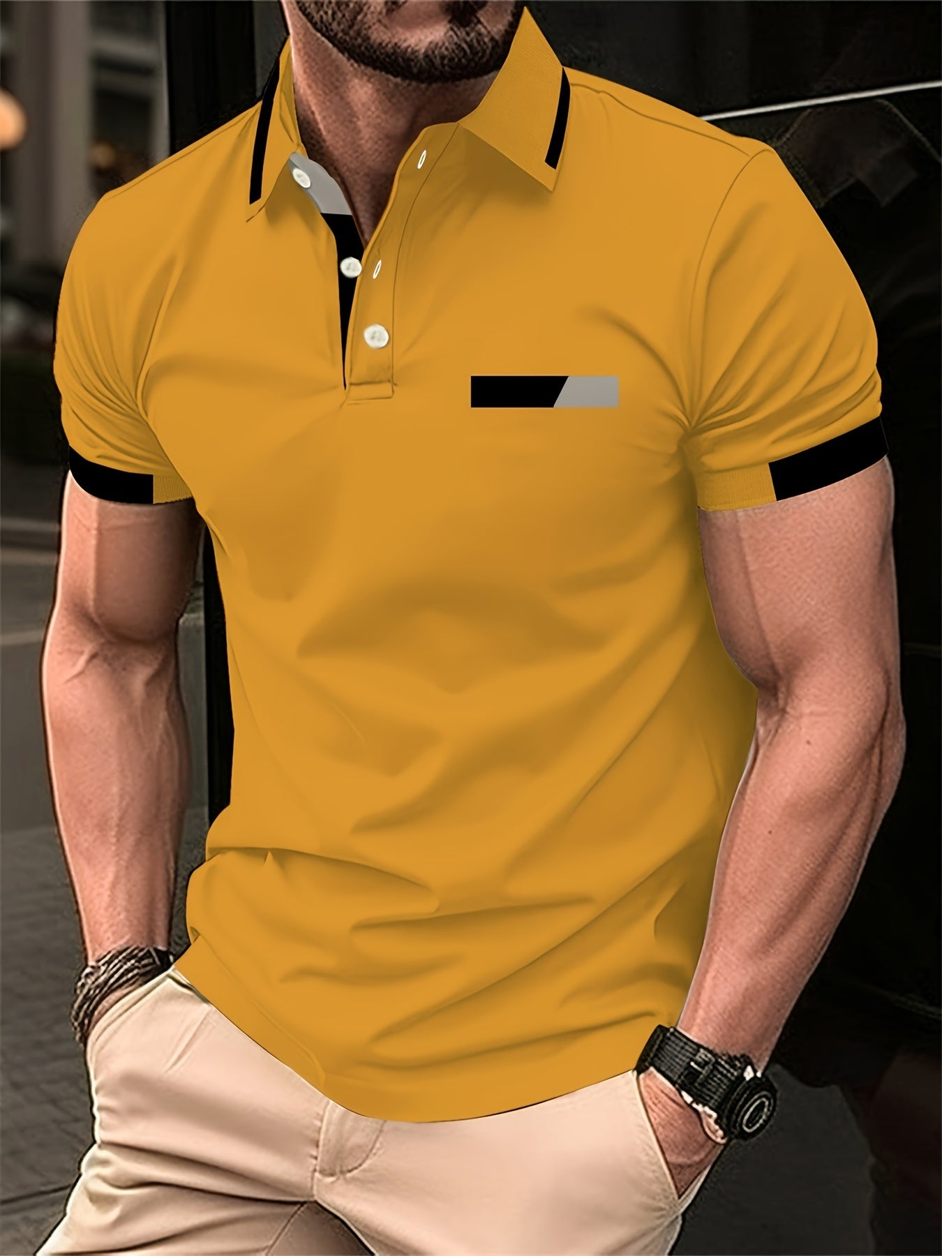Camisa polo casual de verano para hombre 100% poliéster, punto transpirable, con ligero estiramiento, impresión digital