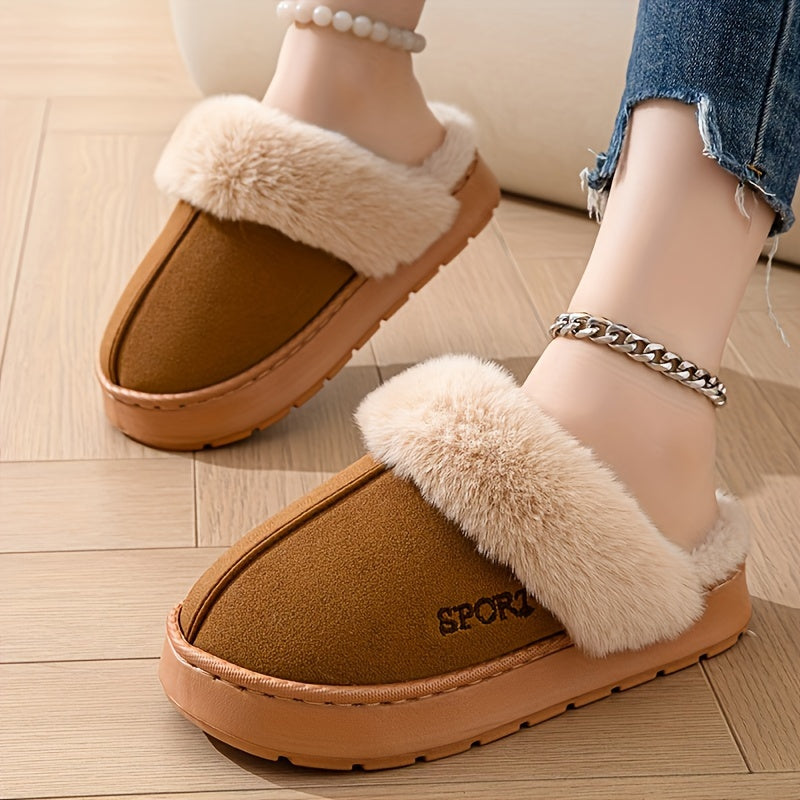 Zapatillas de interior para mujer con parte superior de tela suave, suela de EVA, cómodas para el hogar y casuales