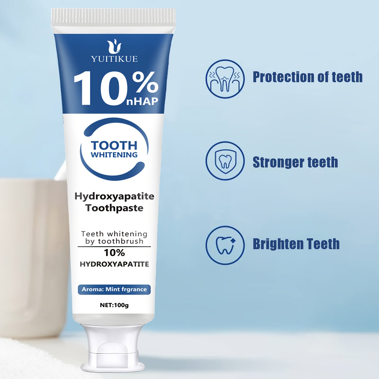 Whitening Toothpaste With Hydroxyapatite, Peppermint, Deep Clean, Fresh Breath
