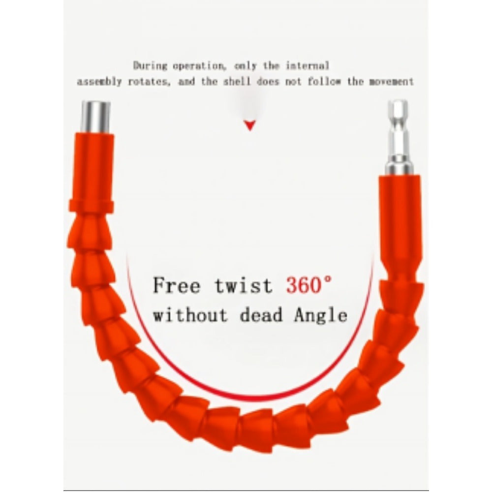 Universal Drill Bit Extension Cable and Screwdriver Bit Holder Kit Steel Black Red