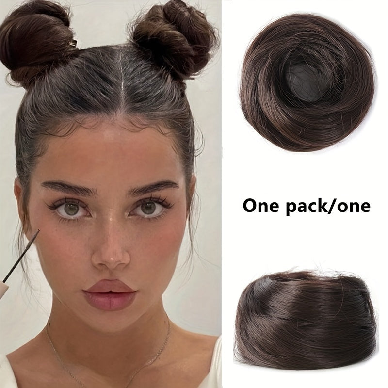 Women's Synthetic Straight Hair Bun Hairpiece Natural Look All Ages