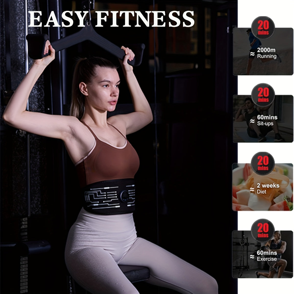 Ремень для массажа EMS с зарядкой USB, 6 режимов, 18 уровней интенсивности, массажер для всего тела