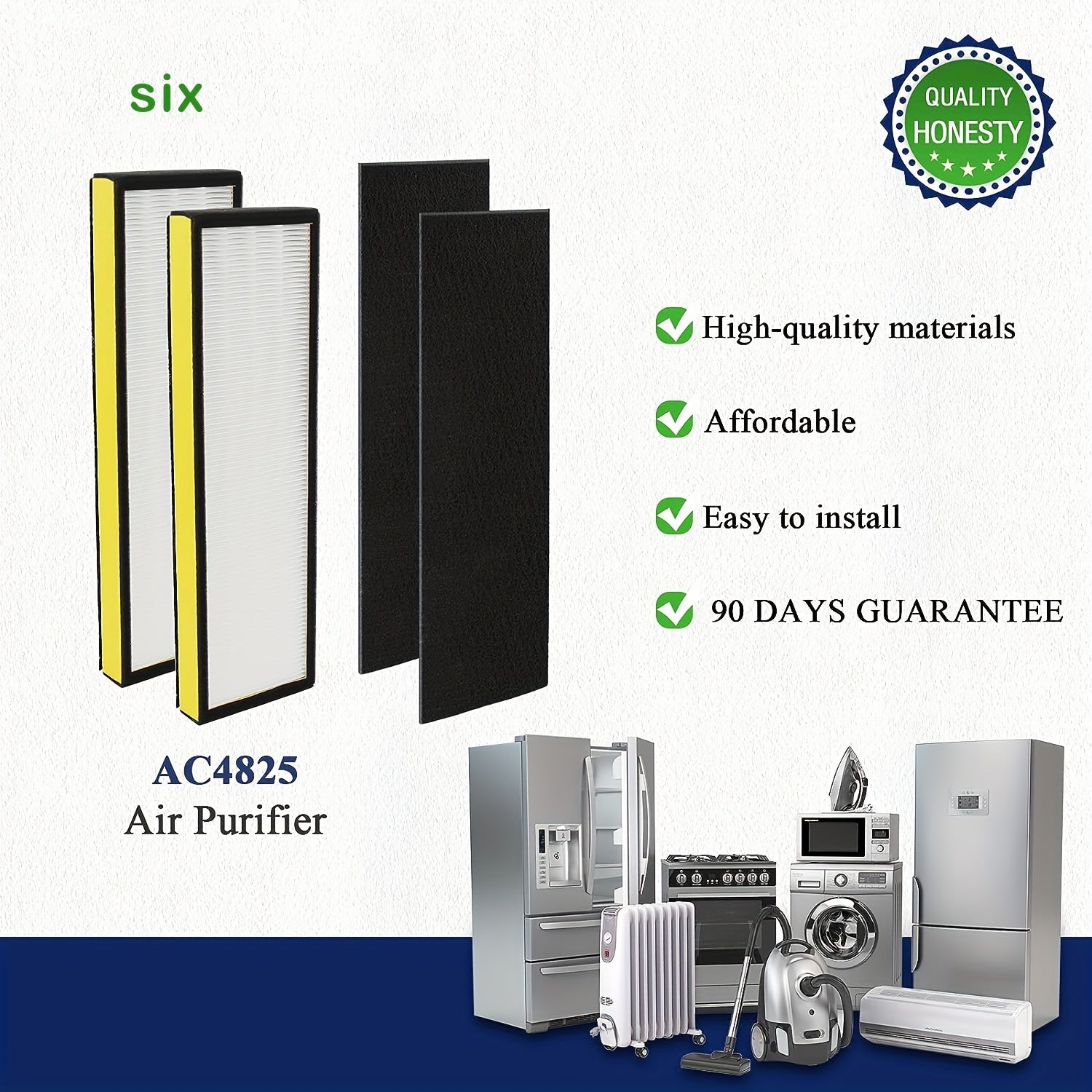 HEPA Activated Carbon Filter Replacement Kit for Air Purifiers Easy Install