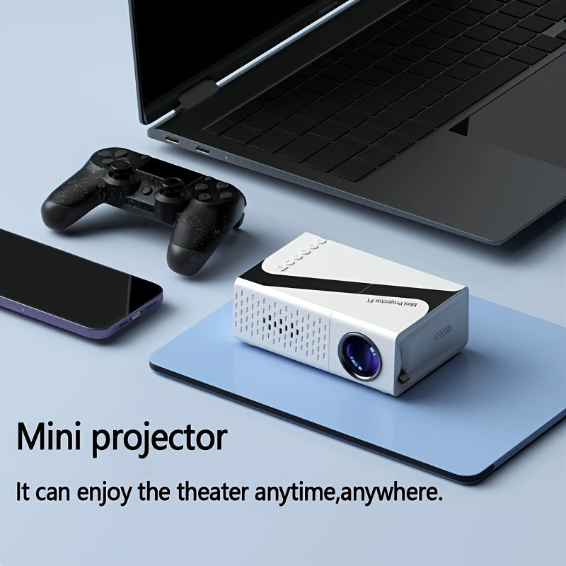 Mini Projector 80-Inch Display 3D USB Phone Link Remote Control White