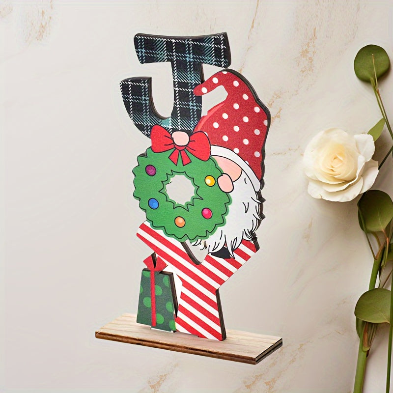 Wooden Christmas Letter Garland with Snowflakes and Dwarves Holiday Decor